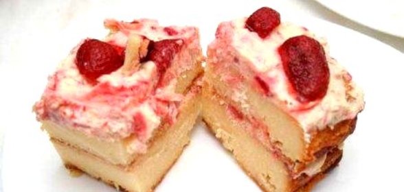 Творожно-клубничный торт