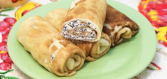 Блины с творогом и маком