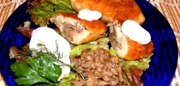 Зразы с мясом и грибами