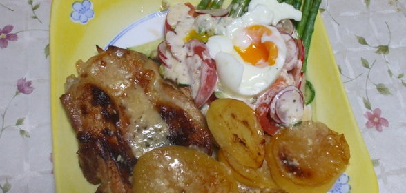 курица, запеченная с ананасом