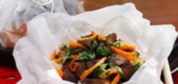 Тушеная баранина с рисом и овощами