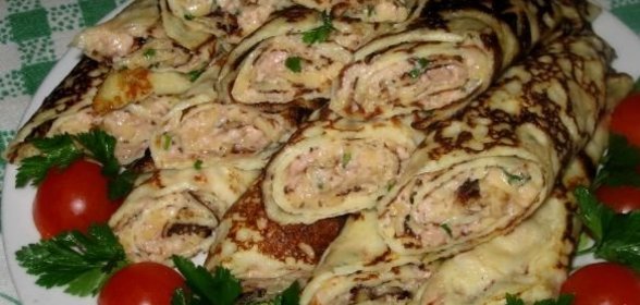 Рулет мясной с грибами