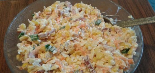 Салат Быстрый копченая колбаса сыр