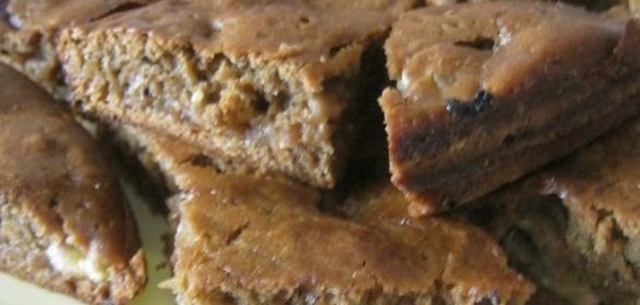 Пирог с бананом и грецкими орехами