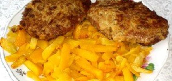 Рыбные котлеты-оладьи с жареной репой