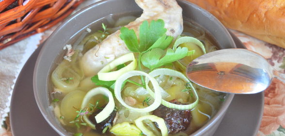 Кокки-ликки (шотландский суп из курицы с пореем)