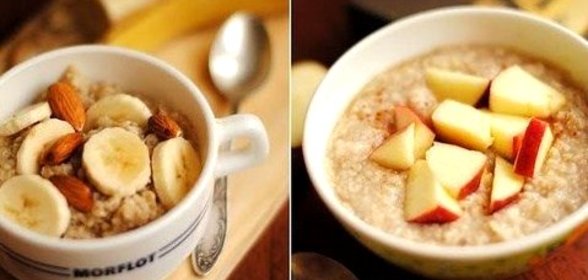 Овсянка на воде с яблоками
