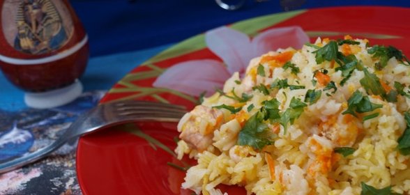 Рис с курицей по-восточному в духовке