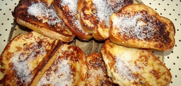 Гренки с молоком