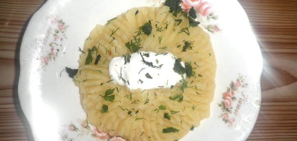 Картофельное пюре со сметаной и зеленью