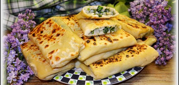 Паста с начинкой из курицы и лука-порея