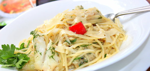 Паста с палтусом и анчоусами по-сицилийски