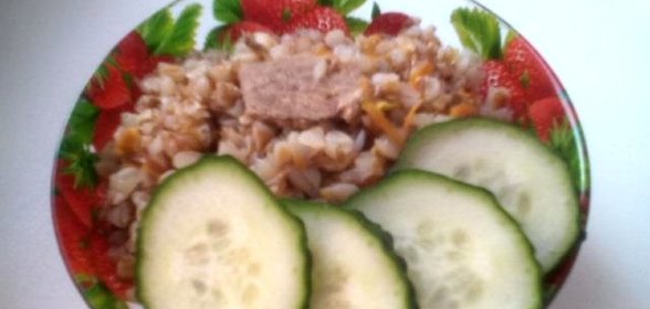 Гречка с жареным мясом