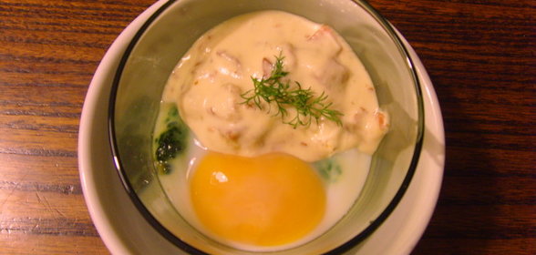 Веррины со шпинатом, яйцом и беконом