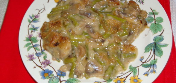 Cпаржа,запеченная с грибами