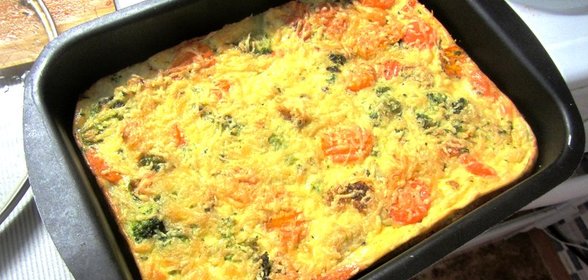 Низкокалорийная овощная запеканка с цветной капустой и брокколи