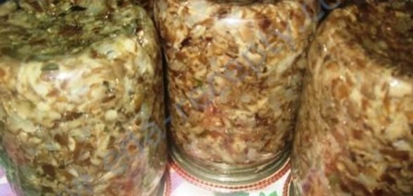 грибная икра из опят на зиму с луком