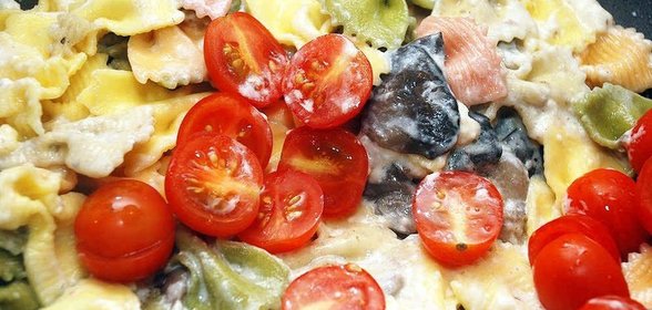 Вешенки с макаронами