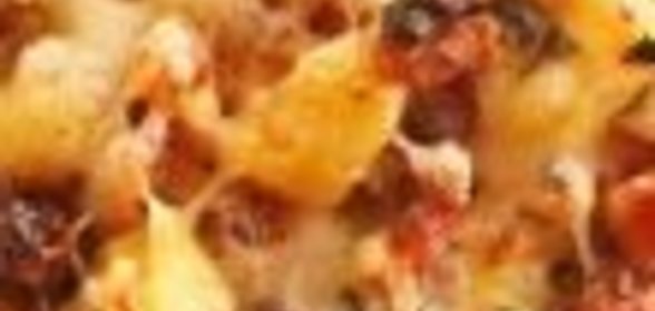 Тортеллини, запеченные с сыром и ветчиной