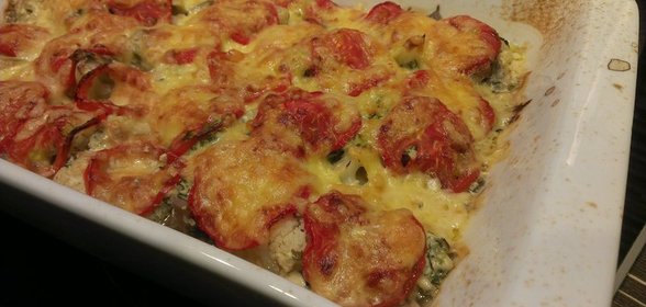 Запеченная цветная капуста в сметанном соусе