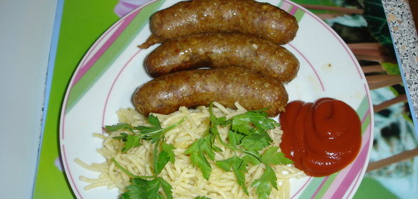 китайское мясо с капустой и макаронами
