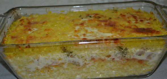 Запеканка рисовая с куриным филе