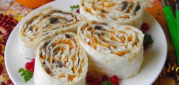 Новогодний рулет из лаваша