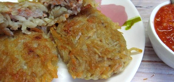 Картофельные драники с мясом из свинины