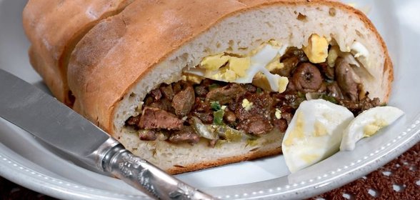 Пирог с куриными потрошками