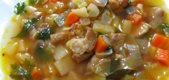 Каша рассыпчатая с мозгами или печенкой