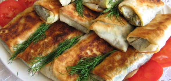 Лаваш с яйцом и шпинатом
