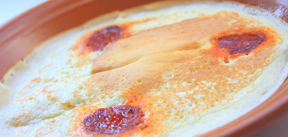 Кефирно-крахмальные блинчики с испанским припеком