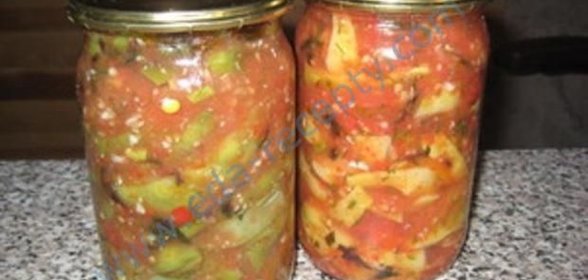 Салат из овощей с фасолью на зиму