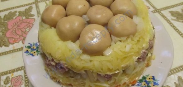Вкусный салат грибы корейская морковь