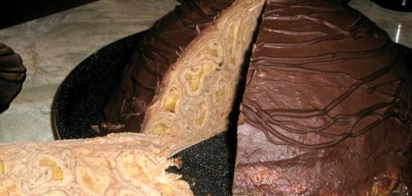 Блинный торт с шоколадным кремом