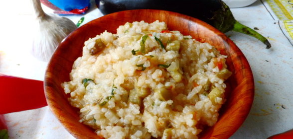 Ризотто с баклажаном