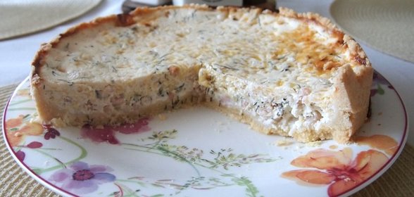 Сырный пирог с креветками