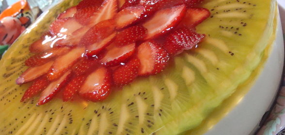 Нежный творожный тортик с фруктами