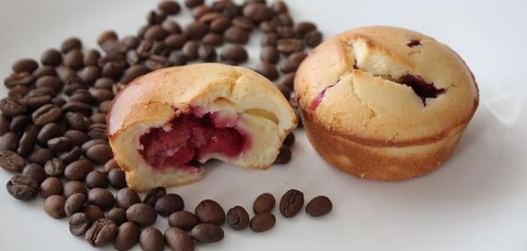 Маффины с малиной на кефире