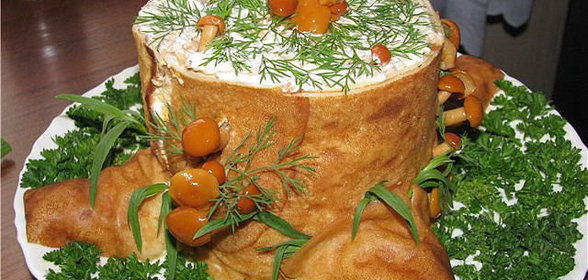 Салат с креветками и сыром