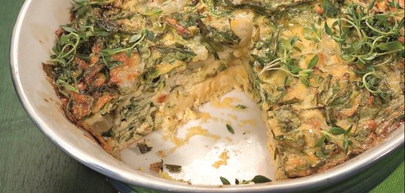 Пирог с руколой и моццареллой