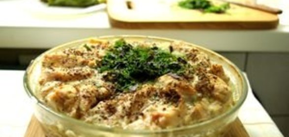 Ленивое жаркое из курицы и грибов