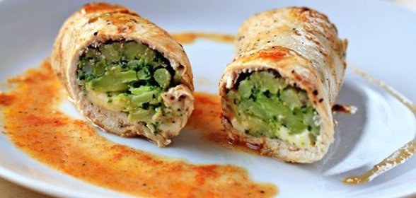 Куриные роллы фаршированные брокколи и сыром