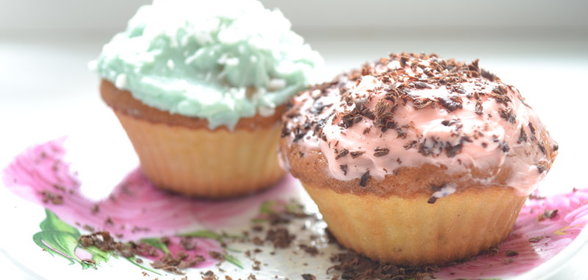 Воздушные кексы с масляным кремом