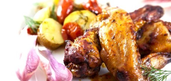 Ароматные куриные крылышки с медом и карри