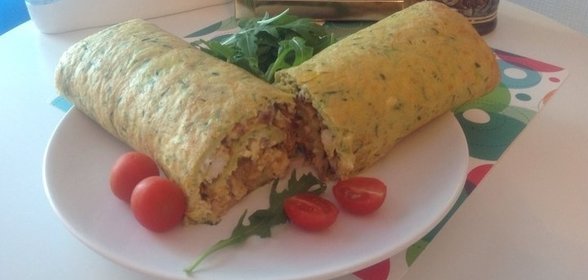 Рулет из кабачков с курицей и грибами