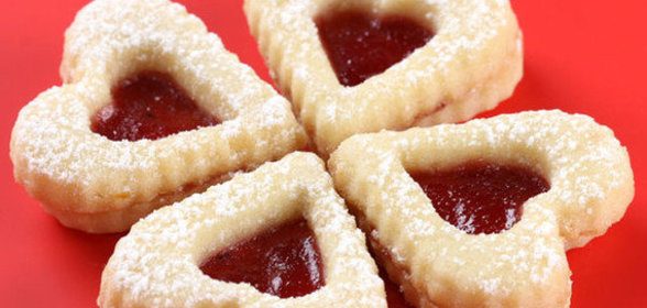 Сердечки с начинкой из джема