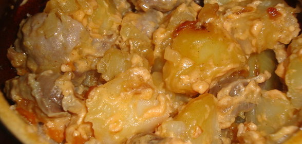 Жаркое из куриных потрохов