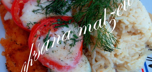 Форель запечёная с помидорами и сыром моцарелла