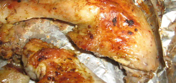 Курочка запечённая в смородиново-томатном маринаде